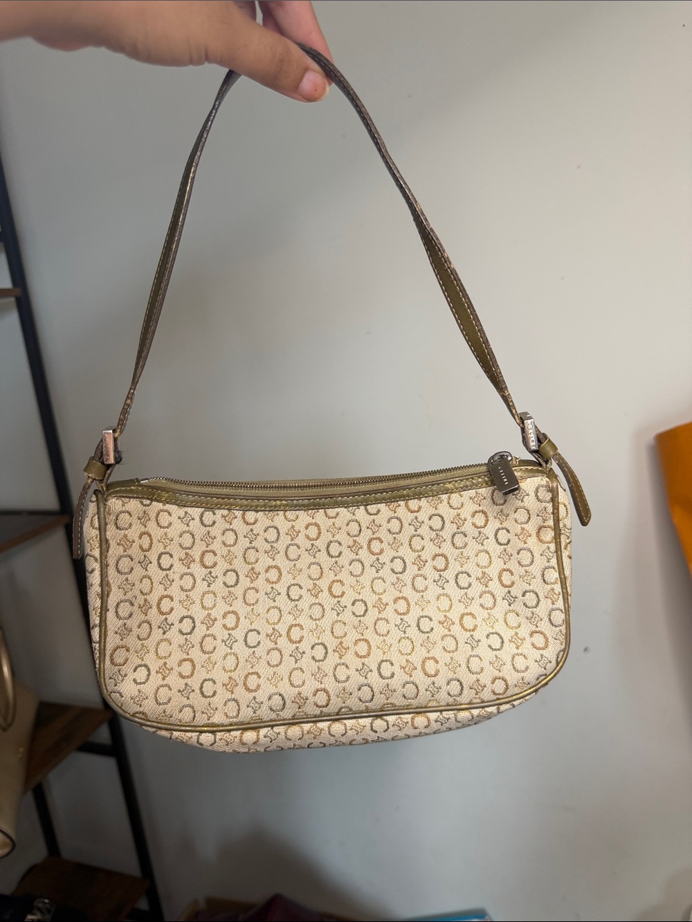 Celine baguette fabric monogram shoulder bag